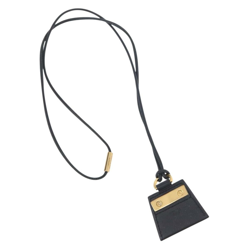 【日本直送】愛馬仕 Mon Petit Kelly PM 項鍊，黑色皮革，正品，貨號 170847M-9