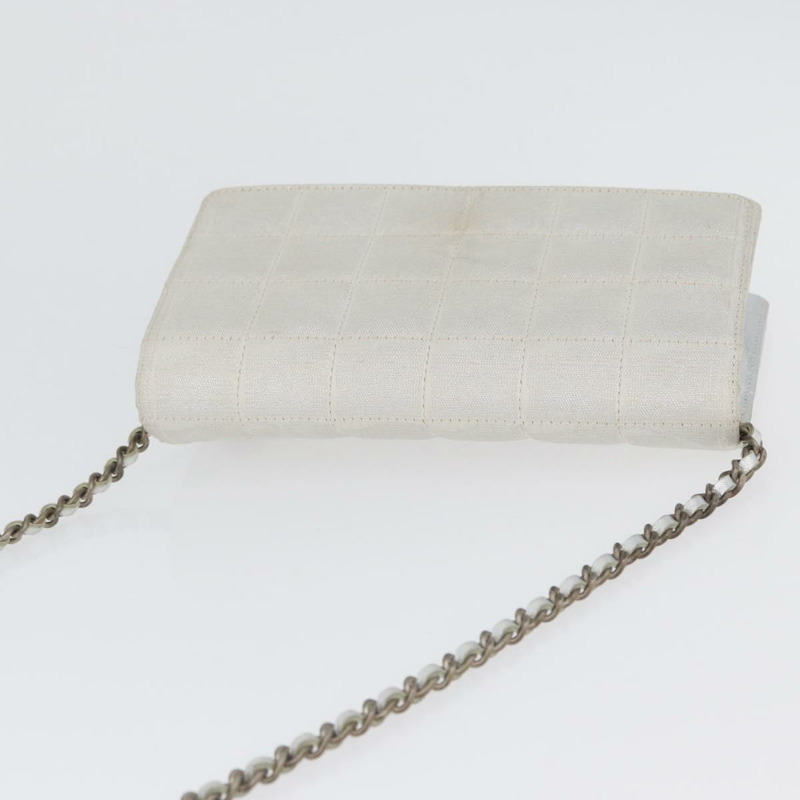 【日本直送】香奈兒新旅遊系列巧克力棒鏈條肩背包 尼龍銀色 CC Auth LNZ273A-5