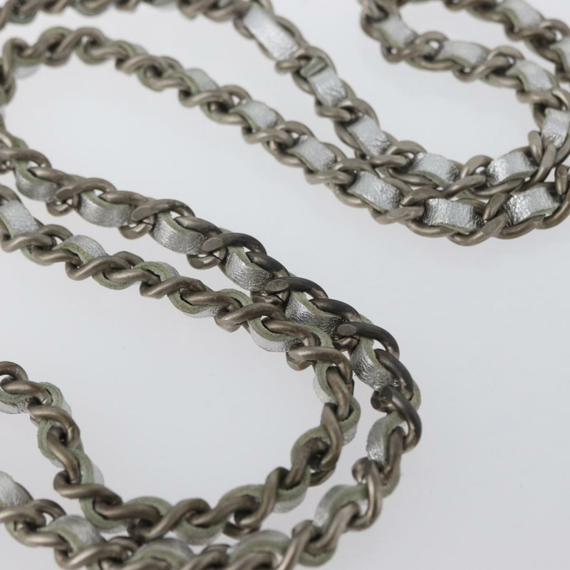 【日本直送】香奈兒新旅遊系列巧克力棒鏈條肩背包 尼龍銀色 CC Auth LNZ273A-7