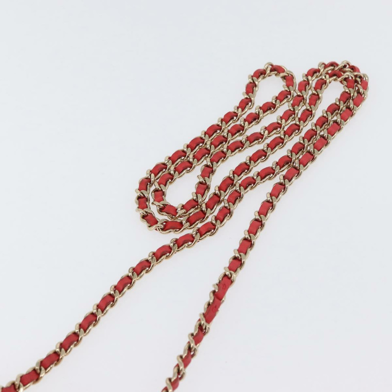 【日本直送】香奈兒 (CHANEL) 鏈條迷你絎縫 11 肩背包，羊皮材質，紅色，金色雙 C 標誌，正品編號 170661SAM-13