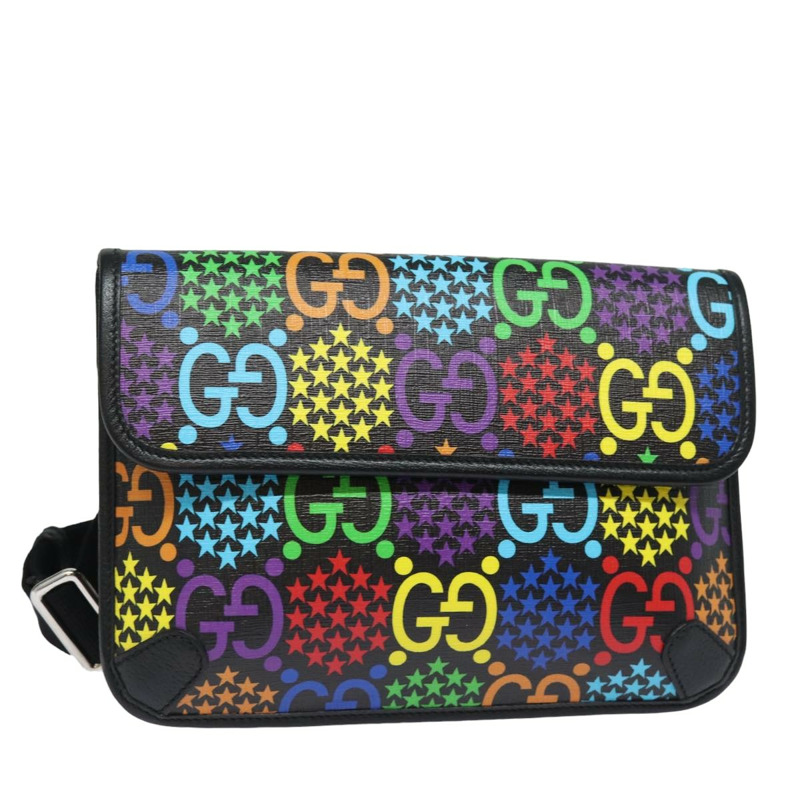 【日本直送】GUCCI GG迷幻風格斜背包 PVC皮革 多色 598113 正品 am6503V-0