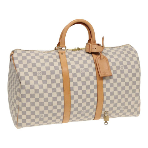 路易威登 Damier Azur Keepall 50 波士頓包 N41430 LV Auth 83727V