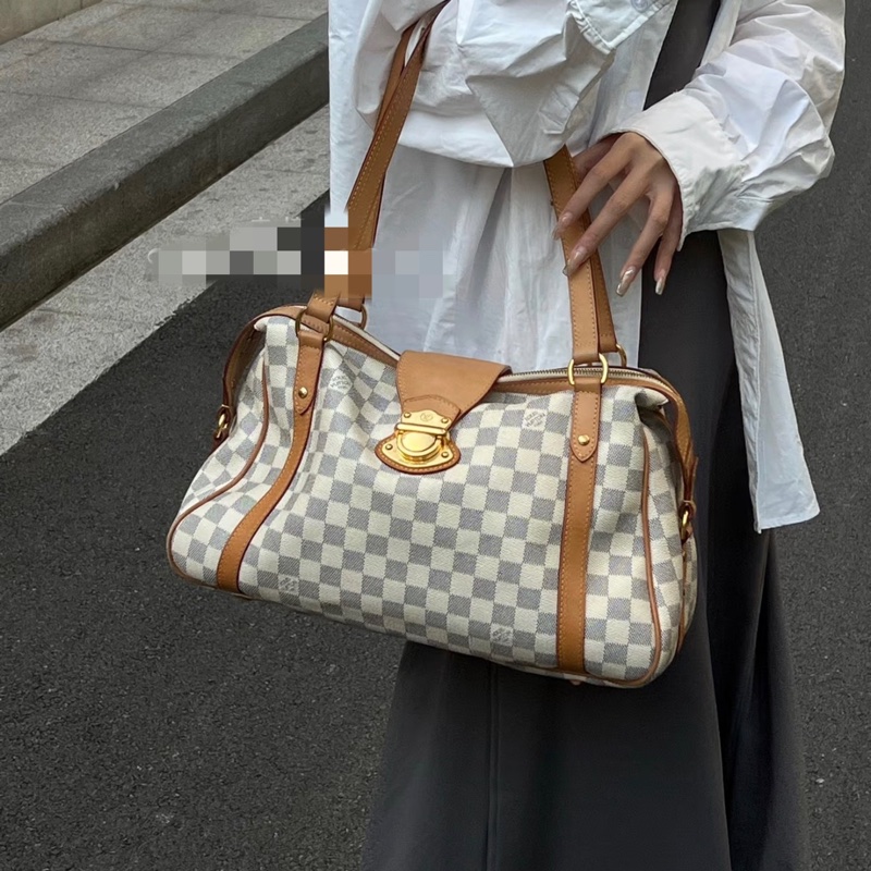 【95新 ✨ 全網最低價！】LV路易威登白棋盤格Stresa單肩包（下單前先詢問庫存❗️）-1