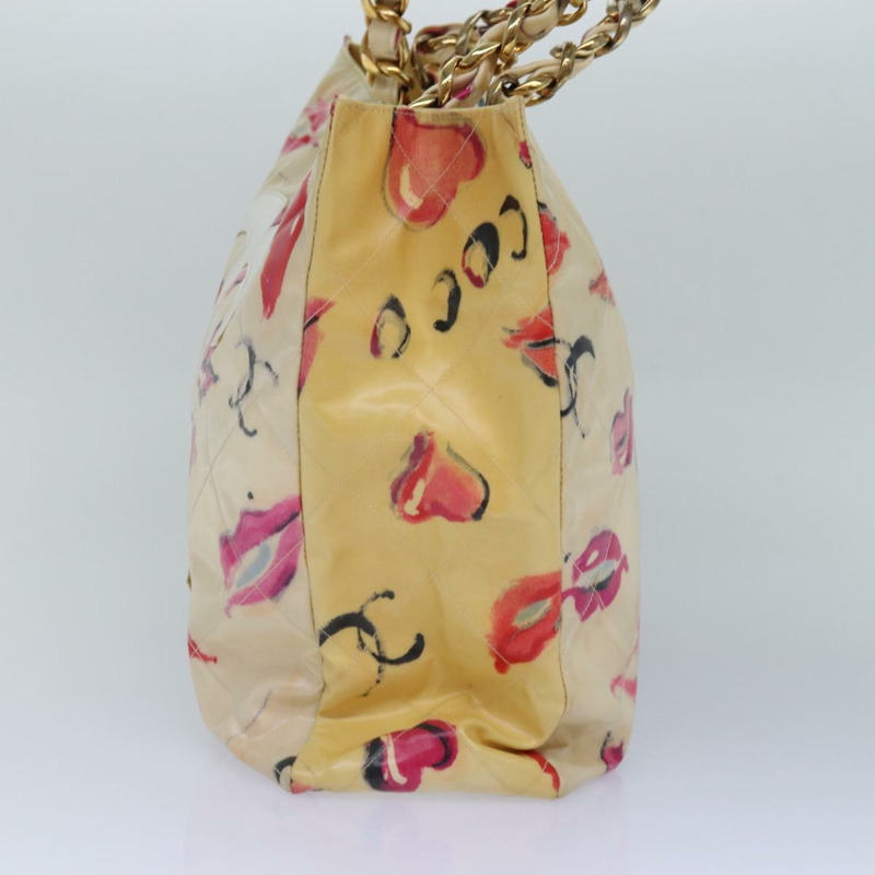 【日本直送】香奈兒唇形手提包 琺瑯白紅 CC Auth 87655V-3