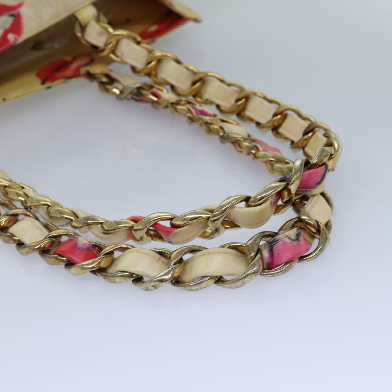 【日本直送】香奈兒唇形手提包 琺瑯白紅 CC Auth 87655V-6