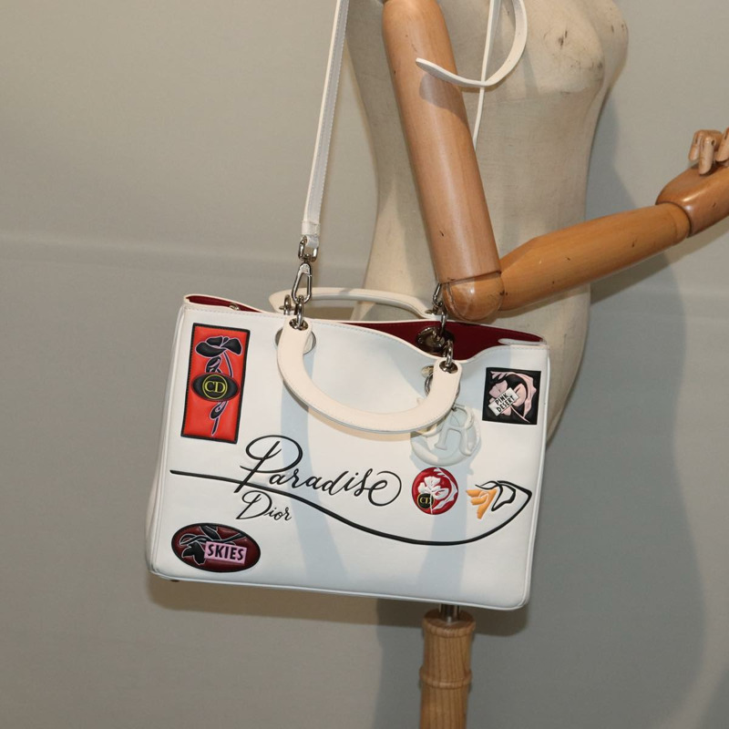 【日本直送】Christian Dior 皮革手提包 2way 銀白 正品 ep5275SAV-29