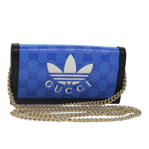 GUCCI GG Supreme Adidas聯名鏈條肩包 621892 正品 88144SAM