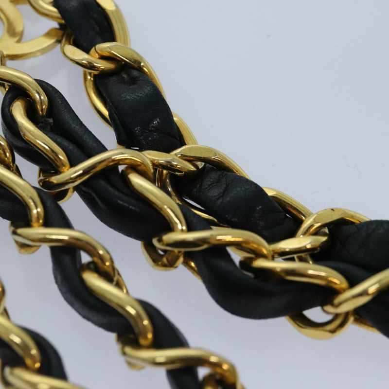 【日本直送】香奈兒迷你絎縫鏈條包，羊皮材質，黑色金色雙C標誌，貨號89068V-13