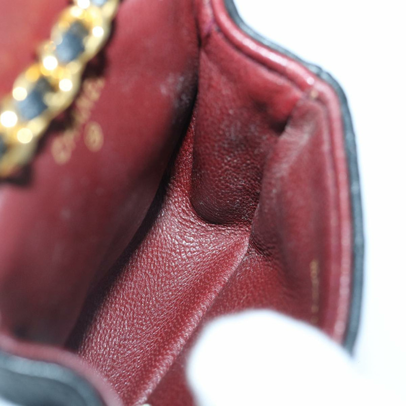 【日本直送】香奈兒迷你絎縫鏈條包，羊皮材質，黑色金色雙C標誌，貨號89068V-20