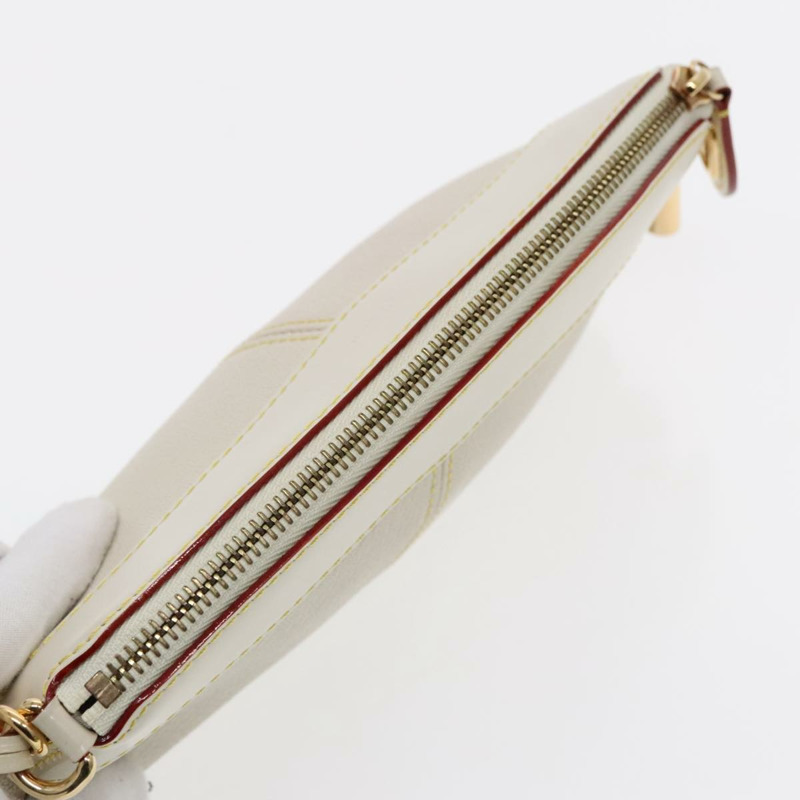 【日本直送】路易威登 Suhari Lockit 手拿包 白色皮革 M95629 LV 正品 94716V-5