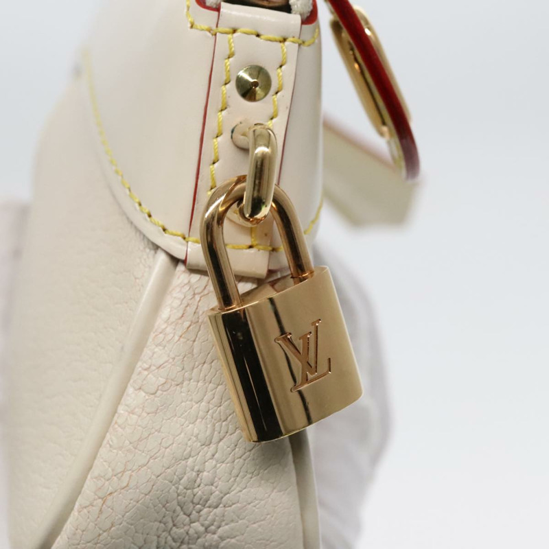 【日本直送】路易威登 Suhari Lockit 手拿包 白色皮革 M95629 LV 正品 94716V-17