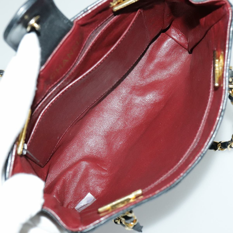 【日本直送】香奈兒 (CHANEL) 絎縫鏈條肩背包，羊皮材質，黑色，金色雙C標誌，正品編號 yk15615M-9