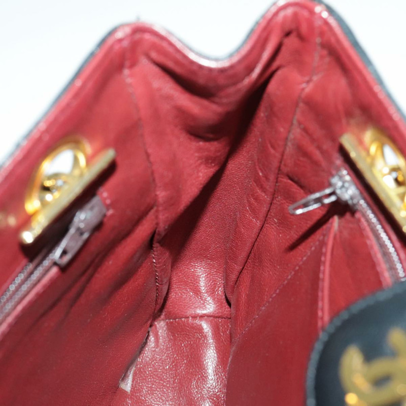 【日本直送】香奈兒 (CHANEL) 絎縫鏈條肩背包，羊皮材質，黑色，金色雙C標誌，正品編號 yk15615M-24