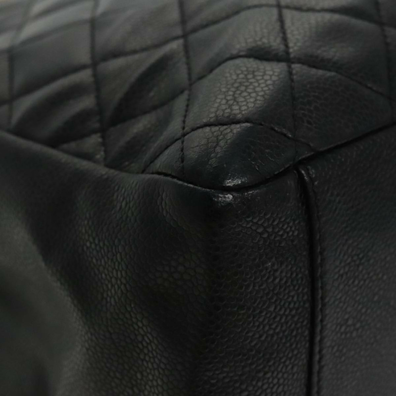 【日本直送】香奈兒 (CHANEL) Matelasse 鏈條托特包，魚子醬紋皮革，黑色，CC 認證，貨號 yk15656M-8