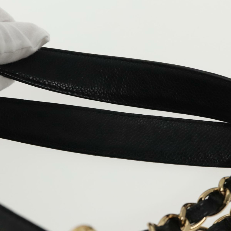 【日本直送】香奈兒 (CHANEL) Matelasse 鏈條托特包，魚子醬紋皮革，黑色，CC 認證，貨號 yk15656M-13