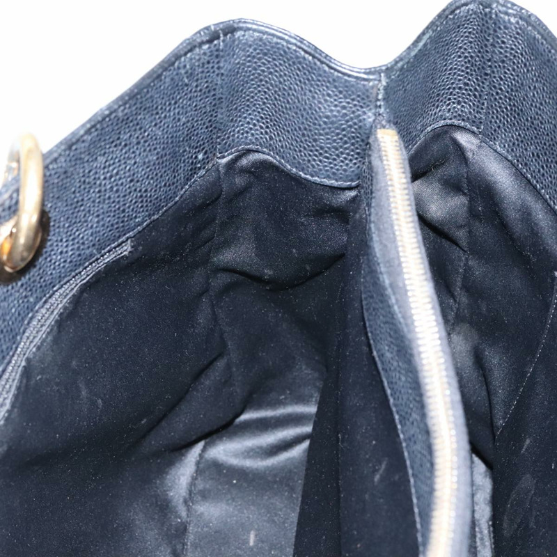 【日本直送】香奈兒 (CHANEL) Matelasse 鏈條托特包，魚子醬紋皮革，黑色，CC 認證，貨號 yk15656M-21