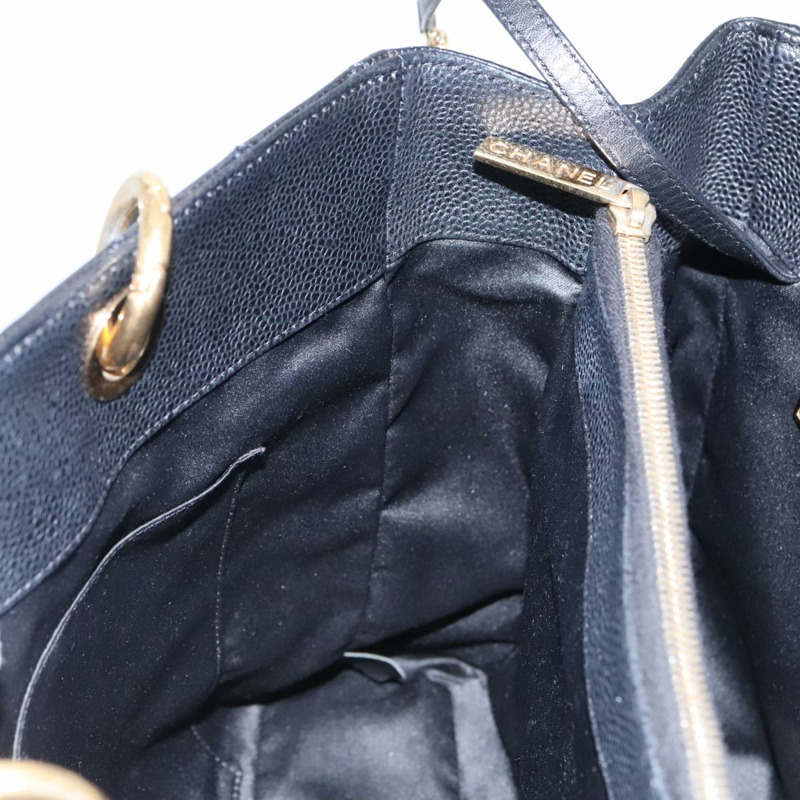 【日本直送】香奈兒 (CHANEL) Matelasse 鏈條托特包，魚子醬紋皮革，黑色，CC 認證，貨號 yk15656M-23