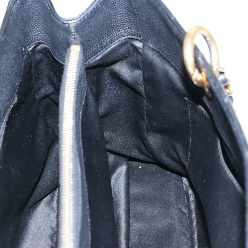 【日本直送】香奈兒 (CHANEL) Matelasse 鏈條托特包，魚子醬紋皮革，黑色，CC 認證，貨號 yk15656M-24