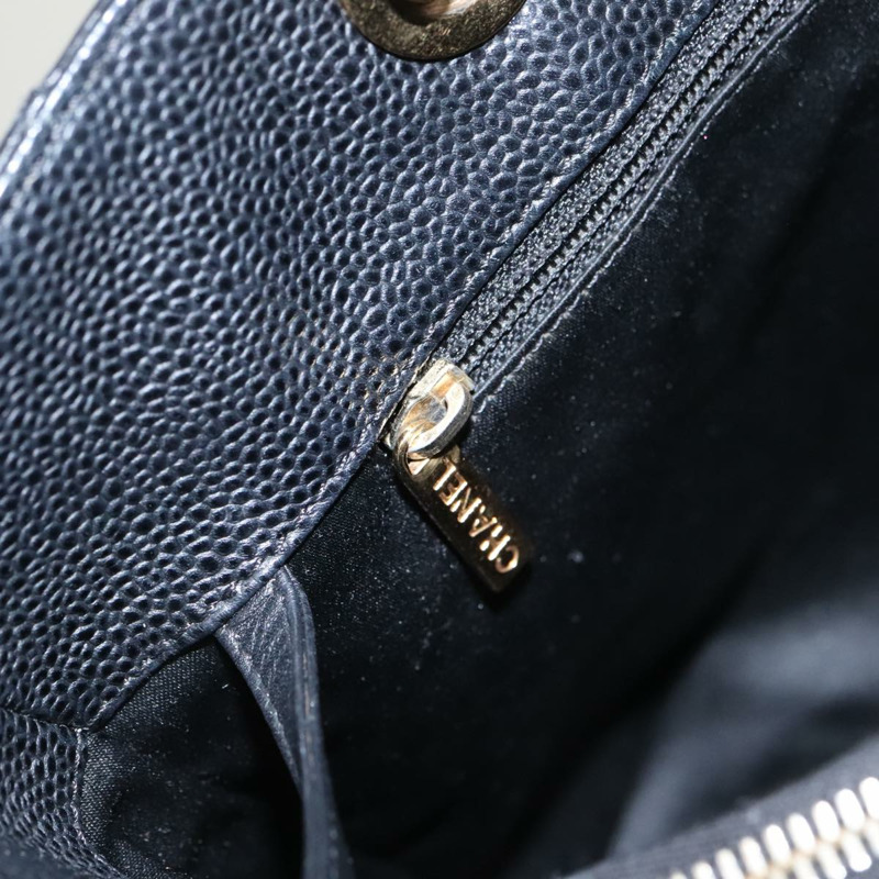 【日本直送】香奈兒 (CHANEL) Matelasse 鏈條托特包，魚子醬紋皮革，黑色，CC 認證，貨號 yk15656M-25