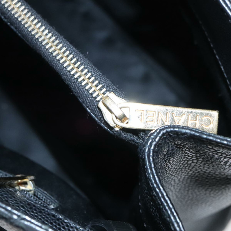 【日本直送】香奈兒 (CHANEL) Matelasse 鏈條托特包，魚子醬紋皮革，黑色，CC 認證，貨號 yk15656M-26