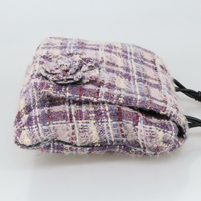 【日本直送】香奈兒山茶花鏈肩背包 紫色帆布 CC 正品 99854SAV-2