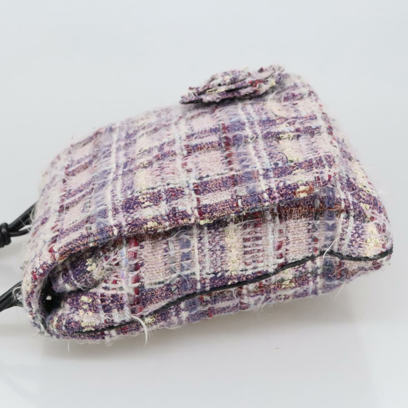 【日本直送】香奈兒山茶花鏈肩背包 紫色帆布 CC 正品 99854SAV-3