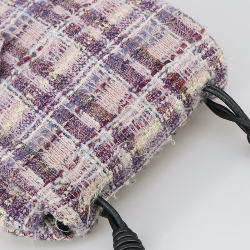 【日本直送】香奈兒山茶花鏈肩背包 紫色帆布 CC 正品 99854SAV-5