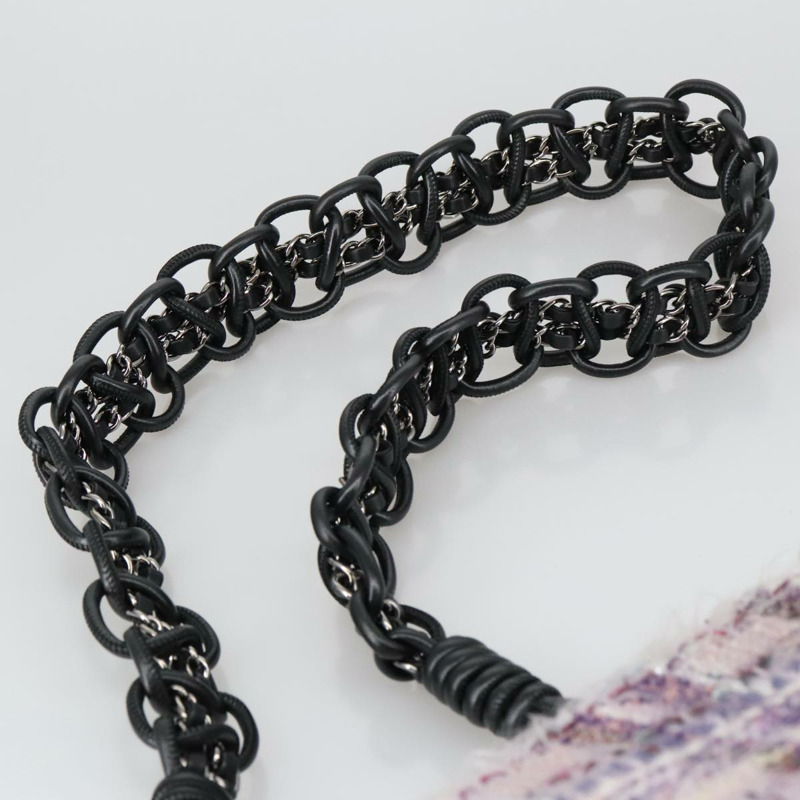 【日本直送】香奈兒山茶花鏈肩背包 紫色帆布 CC 正品 99854SAV-7