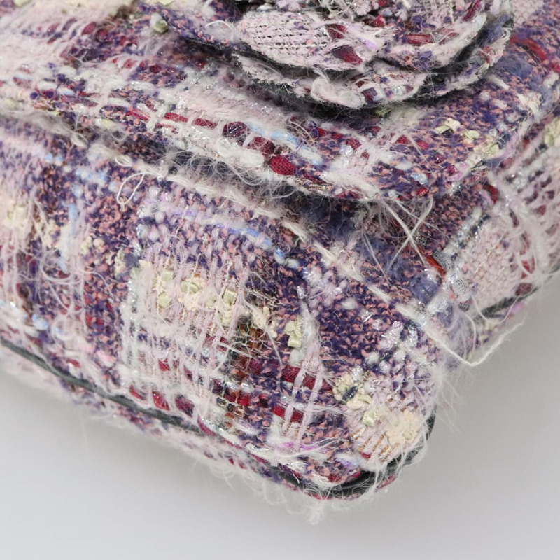 【日本直送】香奈兒山茶花鏈肩背包 紫色帆布 CC 正品 99854SAV-8