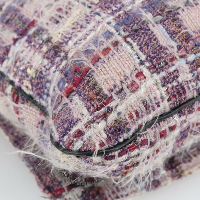 【日本直送】香奈兒山茶花鏈肩背包 紫色帆布 CC 正品 99854SAV-15