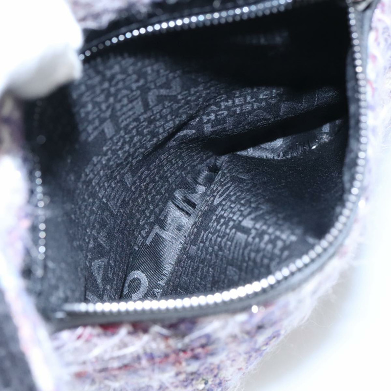 【日本直送】香奈兒山茶花鏈肩背包 紫色帆布 CC 正品 99854SAV-19