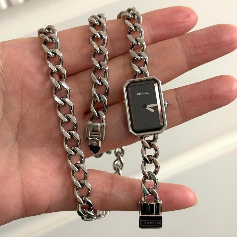 【96新 ✨ 全網最低價！】Chanel香奈兒 手錶 premiere 黑銀方糖手鍊表  時裝女士表（下單前先詢問庫存❗️）-1