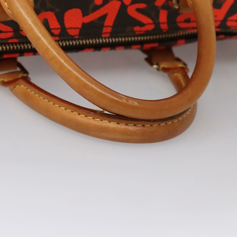 【日本直送】路易威登 Monogram Graffiti Speedy 30 手提包 橙色 M93705 LV Auth 114571M-7