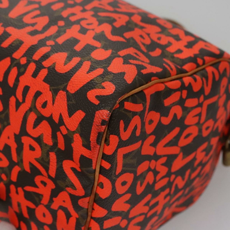 【日本直送】路易威登 Monogram Graffiti Speedy 30 手提包 橙色 M93705 LV Auth 114571M-15