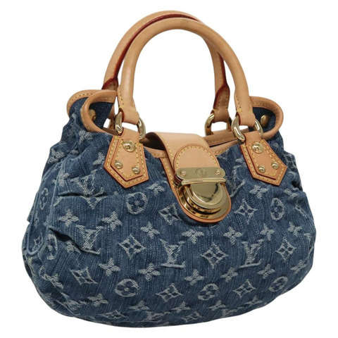 路易威登 Monogram 牛仔布 Preity 手提包 藍色 M95020 LV 正品 BA268SAV