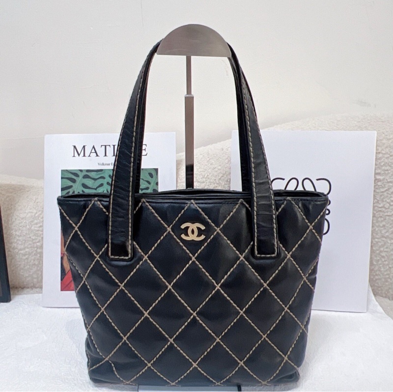【98%新✨容量很大❗️性價比超高✨】Chanel 中古黑金薇薇安外縫線絕版 手提包｜托特包｜琴譜包｜菜籃子｜公文包｜電腦包｜購物袋-1