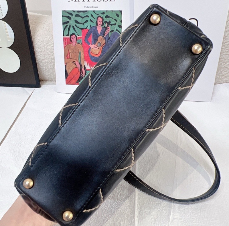 【98%新✨容量很大❗️性價比超高✨】Chanel 中古黑金薇薇安外縫線絕版 手提包｜托特包｜琴譜包｜菜籃子｜公文包｜電腦包｜購物袋-4