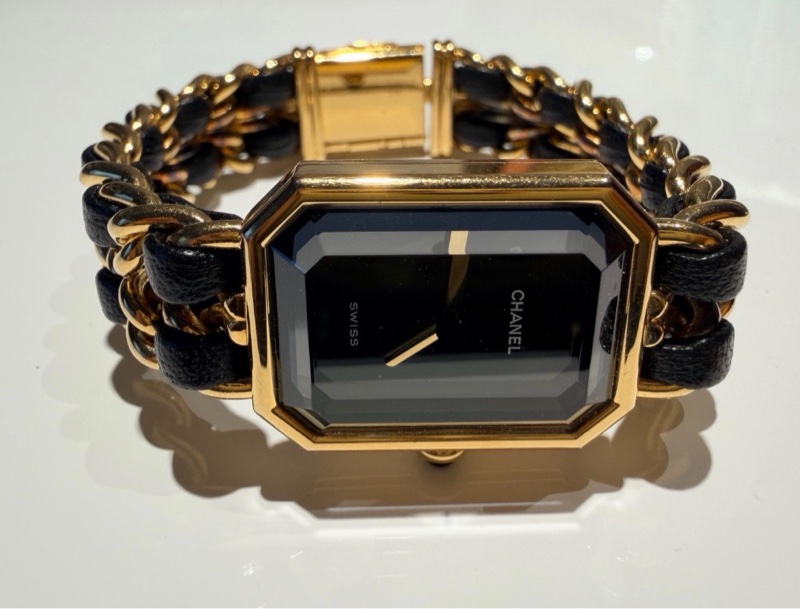 【90新 ✨ 全網最低價！】中古 Chanel香奈兒黑金方糖中古手錶 M碼（下單前先詢問庫存❗️）-1