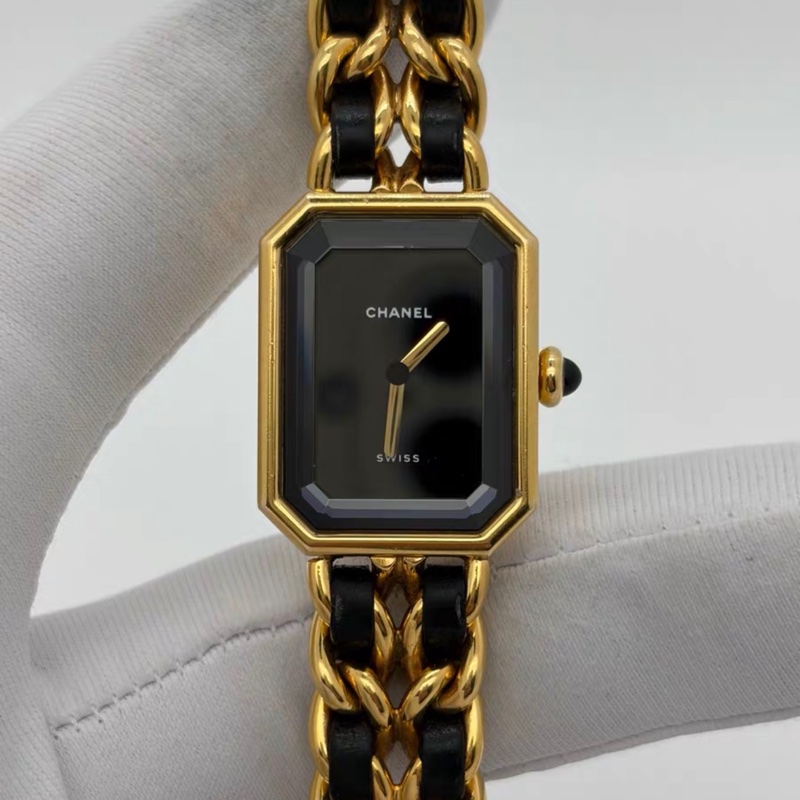 【95新 ✨ 全網最低價！】中古 Chanel香奈兒黑金方糖中古手錶 M碼（下單前先詢問庫存❗️）-1
