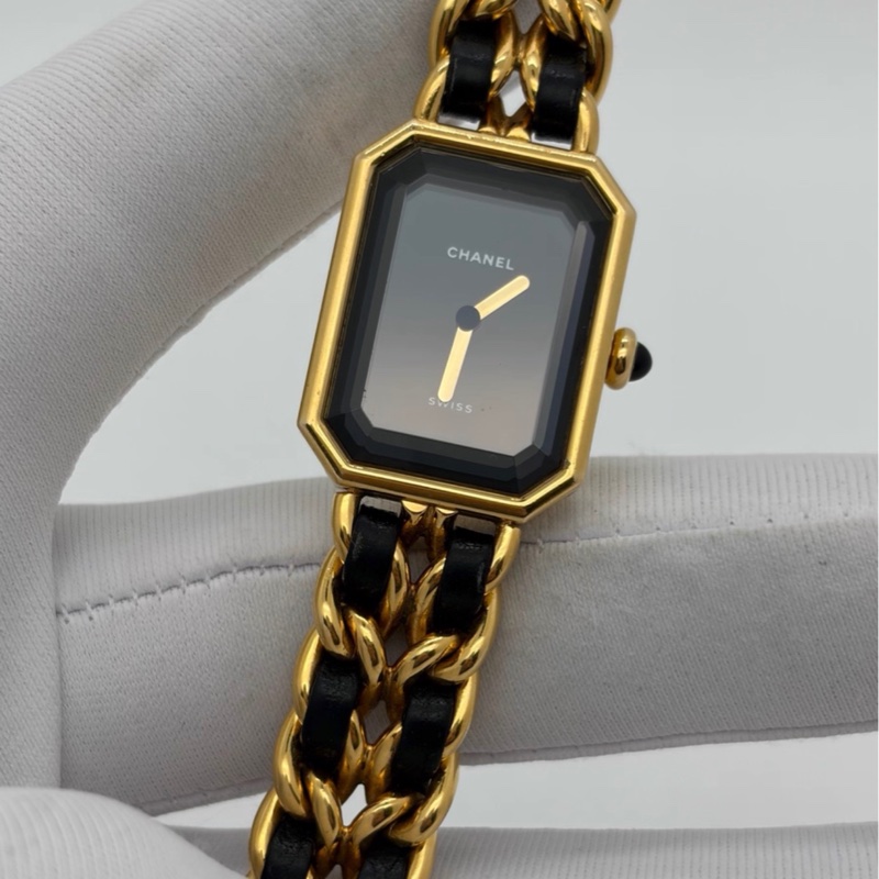 【95新 ✨ 全網最低價！】中古 Chanel香奈兒黑金方糖中古手錶 M碼（下單前先詢問庫存❗️）-3