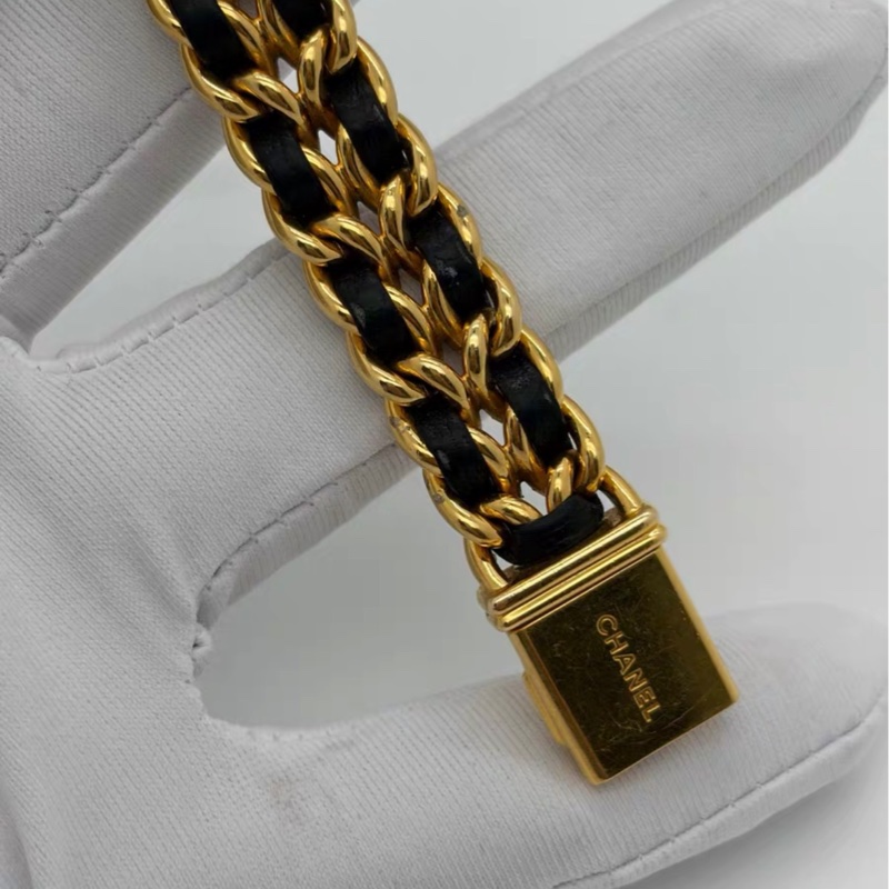 【95新 ✨ 全網最低價！】中古 Chanel香奈兒黑金方糖中古手錶 M碼（下單前先詢問庫存❗️）-5