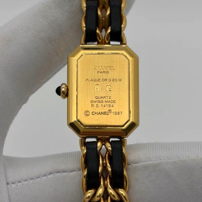 【95新 ✨ 全網最低價！】中古 Chanel香奈兒黑金方糖中古手錶 M碼（下單前先詢問庫存❗️）-8