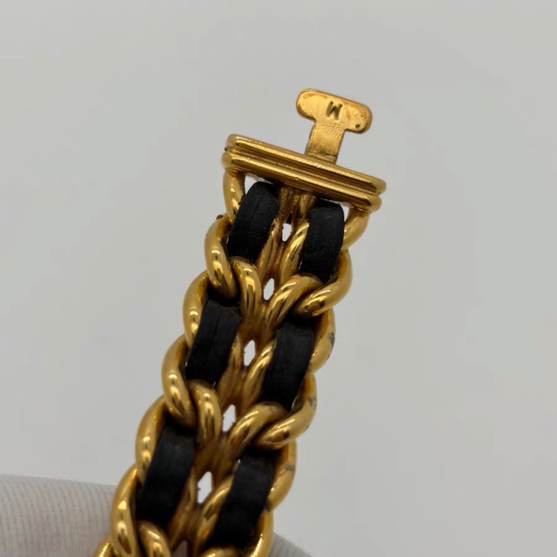 【95新 ✨ 全網最低價！】中古 Chanel香奈兒黑金方糖中古手錶 M碼（下單前先詢問庫存❗️）-9