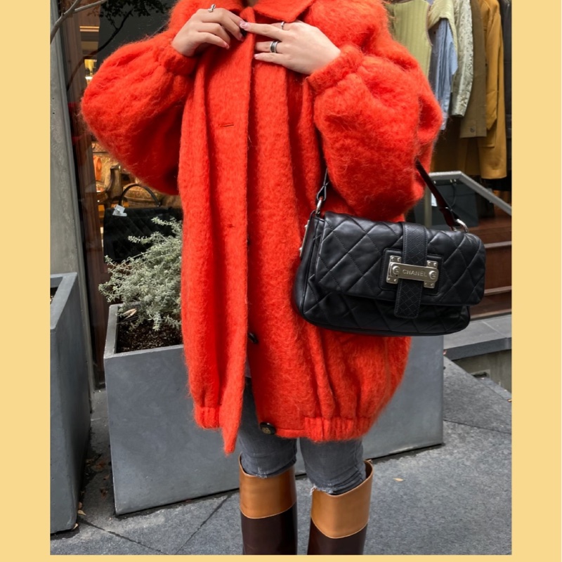 【90%新✨型酷風😎全網稀有】Chanel黑銀中古法棍腋下包｜單肩包｜手提包-1