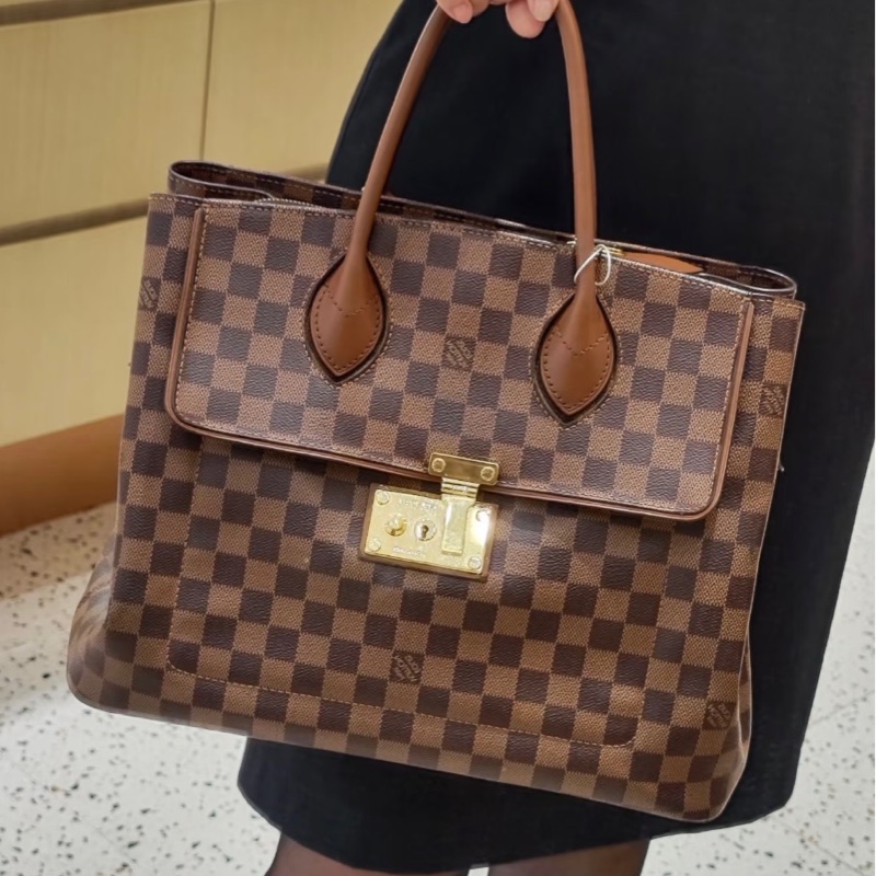 【95新 ✨ 全網最低價！】LV/路易威登焦糖棋盤格Ascot Damier手提包走秀款（下單前先詢問庫存❗️）-0