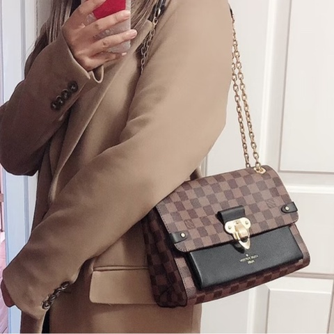 【大全套有購證✨極度稀有❗️不怕撞款💃🏻】LV Vavin中號棕棋盤 黑色老花 斜揹包｜單肩包