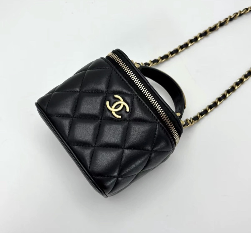 【97新 ✨ 全網最低價！】CHANEL/香奈兒22b 黑金 羊皮 金屬手柄mini手提單肩盒子包 晶片新款（下單前先詢問庫存❗️）-8