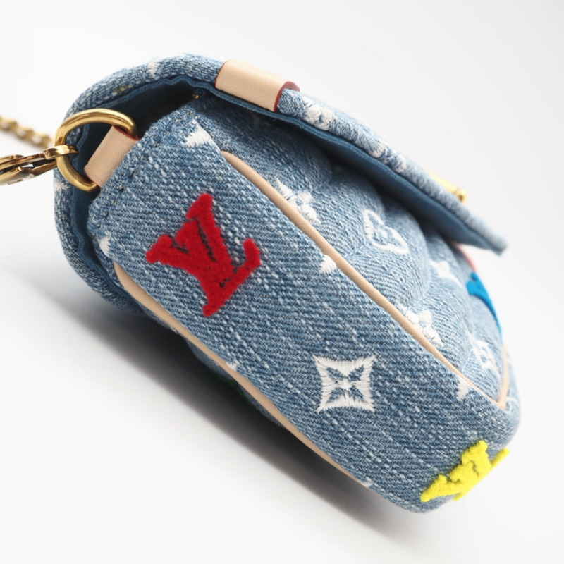 路易威登 Monogram Denim New Wave Pochette M67531 女士雙肩包，採用多色牛仔褲和皮革拼接而成-4