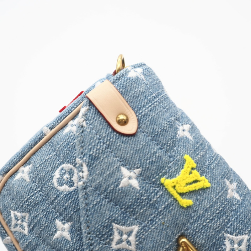 路易威登 Monogram Denim New Wave Pochette M67531 女士雙肩包，採用多色牛仔褲和皮革拼接而成-10