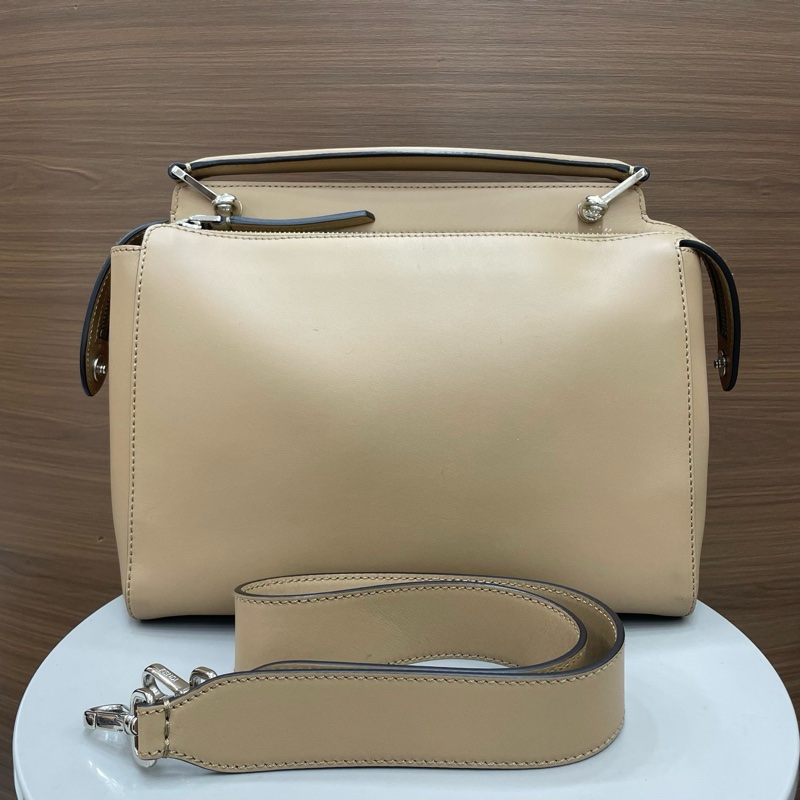 芬迪｜花朵dotcom牛皮 卡其色-1